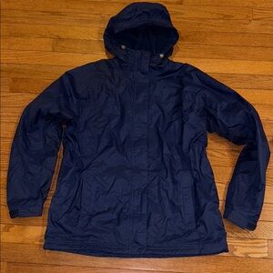 L.L. BEAN Women’s Blue Nylon Parka Jacket Medium Outdoor Hiking Travel Packable